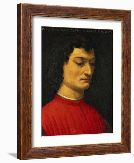 Portrait of Giuliano De Medici-Agnolo Bronzino-Framed Giclee Print
