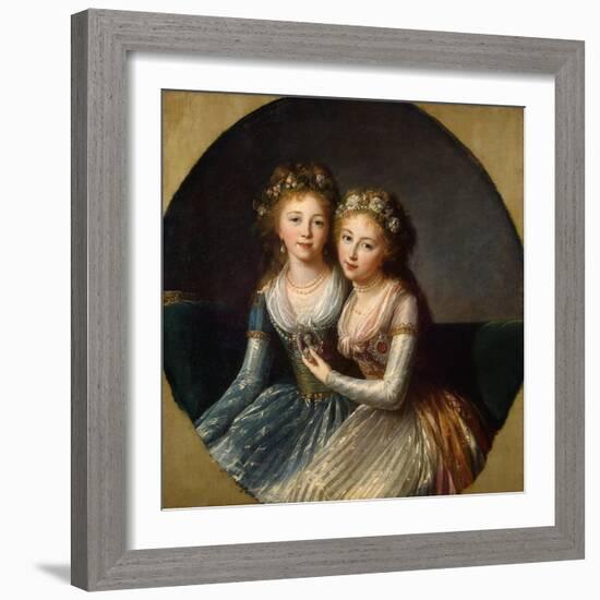 Portrait of Grand Duchesses Alexandra Pavlovna and Elena Pavlovna of Russia, 1796-Elisabeth Louise Vigee-LeBrun-Framed Giclee Print