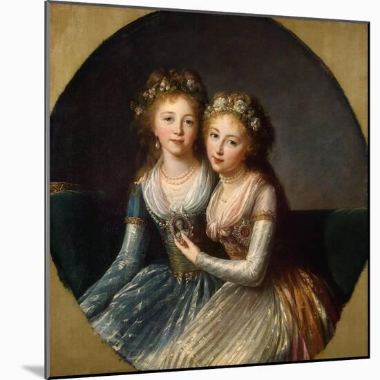 Portrait of Grand Duchesses Alexandra Pavlovna and Elena Pavlovna of Russia, 1796-Elisabeth Louise Vigee-LeBrun-Mounted Giclee Print
