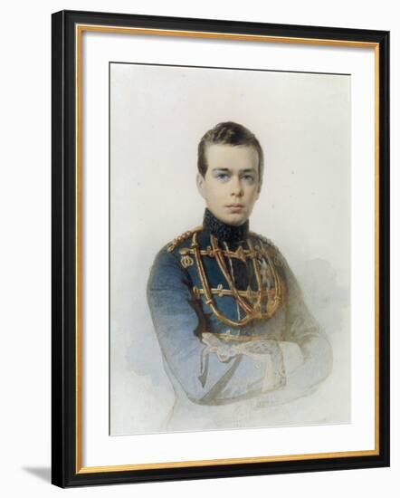 Portrait of Grand Duke Alexander Alexandrovich, Later Tsar Alexander III, 1861-Andrei Franzovich Belloli-Framed Premium Giclee Print