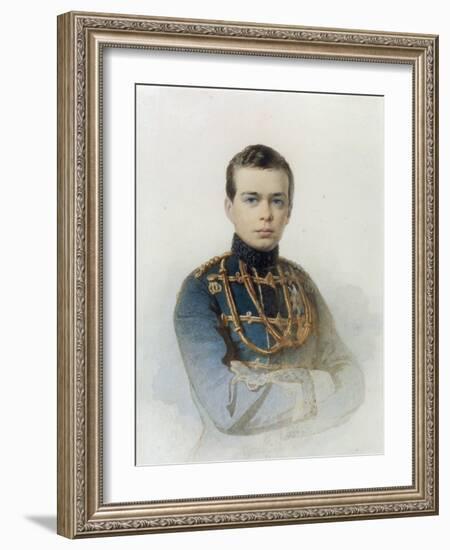 Portrait of Grand Duke Alexander Alexandrovich, Later Tsar Alexander III, 1861-Andrei Franzovich Belloli-Framed Giclee Print