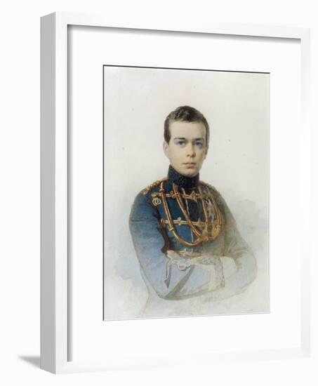 Portrait of Grand Duke Alexander Alexandrovich, Later Tsar Alexander III, 1861-Andrei Franzovich Belloli-Framed Giclee Print