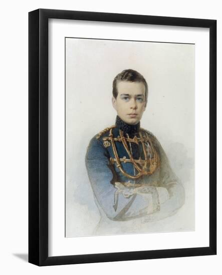 Portrait of Grand Duke Alexander Alexandrovich, Later Tsar Alexander III, 1861-Andrei Franzovich Belloli-Framed Giclee Print