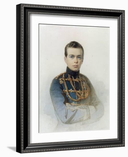 Portrait of Grand Duke Alexander Alexandrovich, Later Tsar Alexander III, 1861-Andrei Franzovich Belloli-Framed Giclee Print