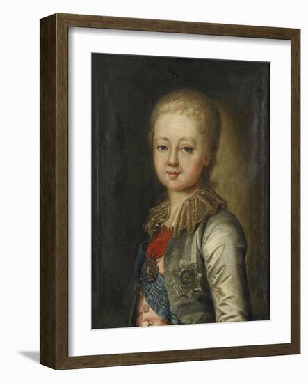 Portrait of Grand Duke Alexander Pavlovich (Alexander) as Child-Johann-Baptist Lampi the Younger-Framed Giclee Print