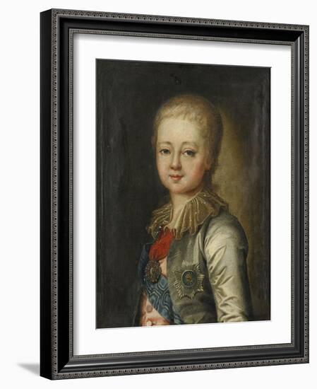 Portrait of Grand Duke Alexander Pavlovich (Alexander) as Child-Johann-Baptist Lampi the Younger-Framed Giclee Print