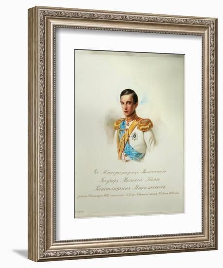 Portrait of Grand Duke Konstantin Nikolaevich of Russia, 1846-1849-null-Framed Giclee Print