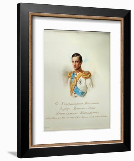 Portrait of Grand Duke Konstantin Nikolaevich of Russia, 1846-1849-null-Framed Giclee Print