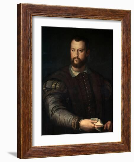 Portrait of Grand Duke of Tuscany Cosimo I De' Medici, (1519-157), after 1560-Agnolo Bronzino-Framed Giclee Print