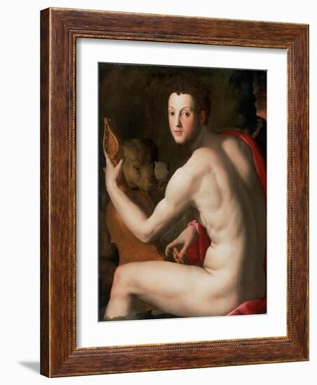 Portrait of Grand Duke of Tuscany Cosimo I De' Medici (1519-157) as Orpheus, Ca 1537-Agnolo Bronzino-Framed Giclee Print