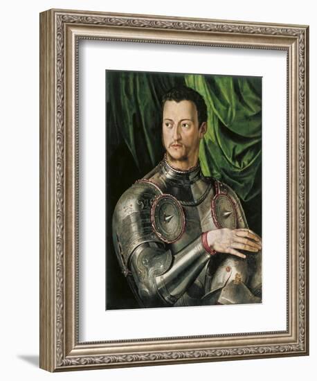 Portrait of Grand Duke of Tuscany Cosimo I De' Medici (1519-157) in Armour-Agnolo Bronzino-Framed Giclee Print