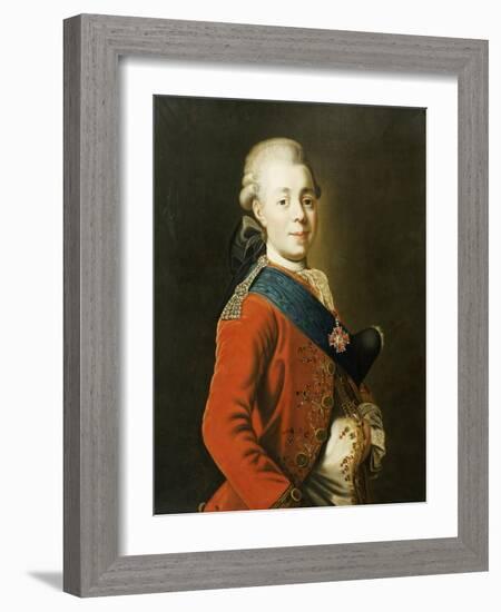 Portrait of Grand Duke Paul Petrovich (Future Tsar Paul I)-Alexander Roslin-Framed Giclee Print