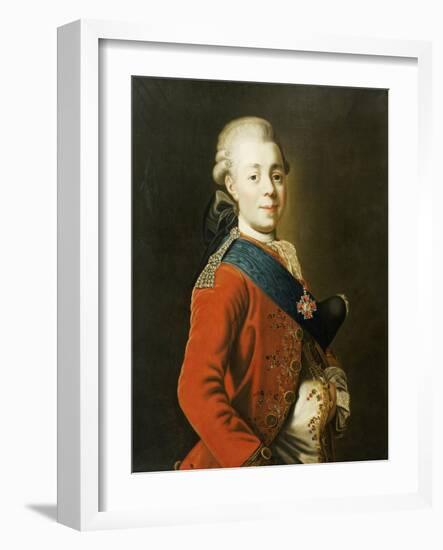 Portrait of Grand Duke Paul Petrovich (Future Tsar Paul I)-Alexander Roslin-Framed Giclee Print