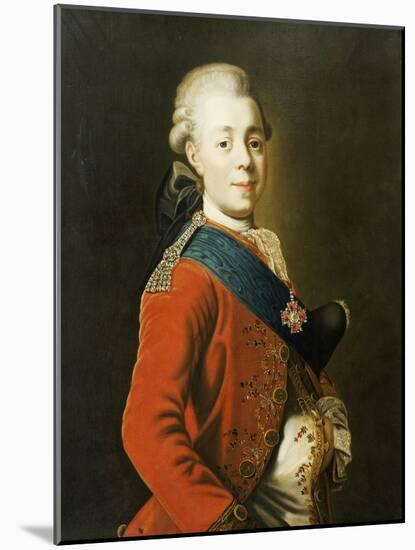 Portrait of Grand Duke Paul Petrovich (Future Tsar Paul I)-Alexander Roslin-Mounted Giclee Print