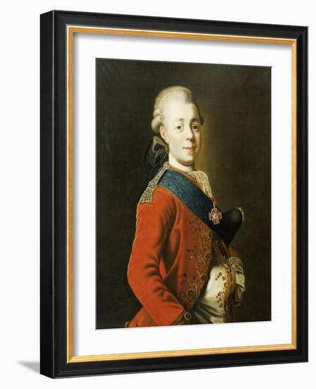 Portrait of Grand Duke Paul Petrovich (Future Tsar Paul I)-Alexander Roslin-Framed Giclee Print