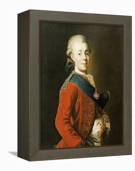 Portrait of Grand Duke Paul Petrovich (Future Tsar Paul I)-Alexander Roslin-Framed Premier Image Canvas