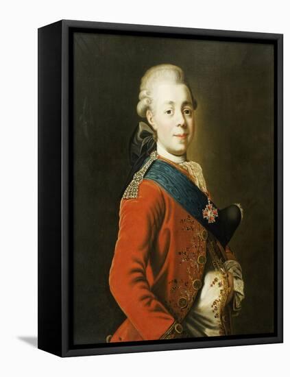 Portrait of Grand Duke Paul Petrovich (Future Tsar Paul I)-Alexander Roslin-Framed Premier Image Canvas