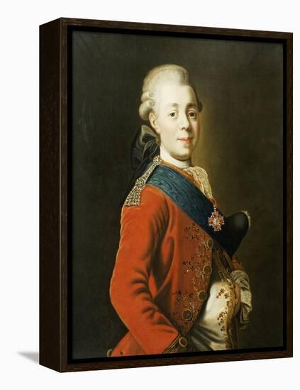 Portrait of Grand Duke Paul Petrovich (Future Tsar Paul I)-Alexander Roslin-Framed Premier Image Canvas