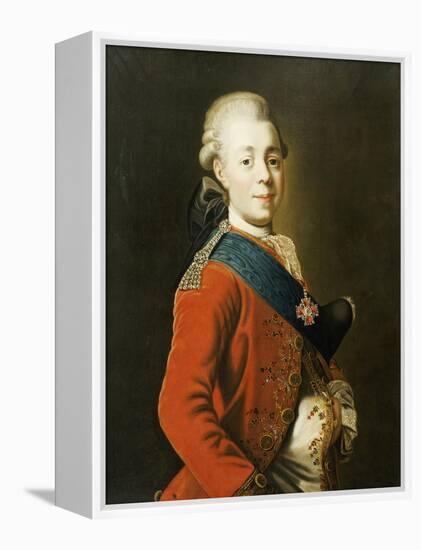 Portrait of Grand Duke Paul Petrovich (Future Tsar Paul I)-Alexander Roslin-Framed Premier Image Canvas