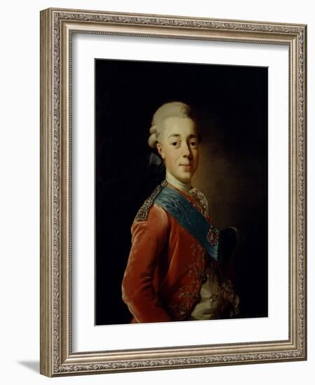 Portrait of Grand Duke Pavel Petrovich (1754-180), 1776-Alexander Roslin-Framed Giclee Print