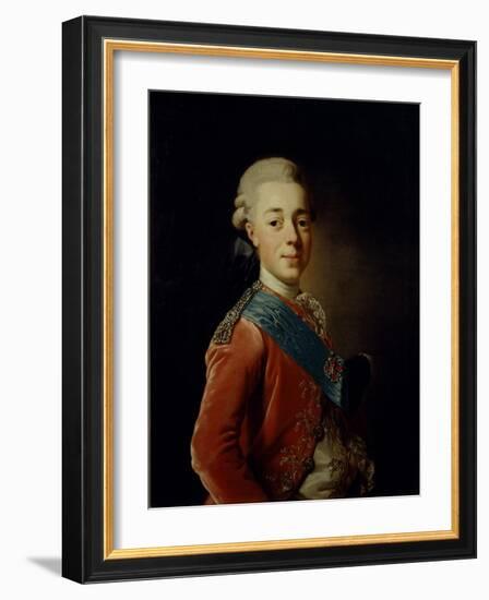 Portrait of Grand Duke Pavel Petrovich (1754-180), 1776-Alexander Roslin-Framed Giclee Print