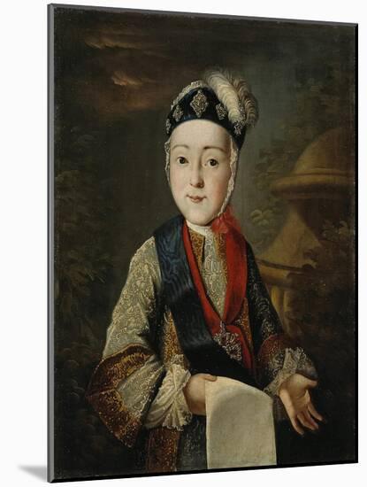 Portrait of Grand Duke Pavel Petrovich (1754-180) as Child, Mid of the 18th C-null-Mounted Giclee Print
