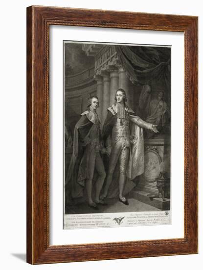 Portrait of Grand Dukes Alexander Pavlovich and Constantine Pavlovich of Russia, 1797-James Walker-Framed Giclee Print
