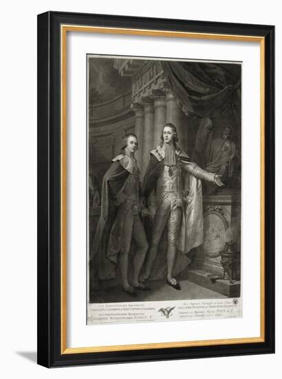 Portrait of Grand Dukes Alexander Pavlovich and Constantine Pavlovich of Russia, 1797-James Walker-Framed Giclee Print