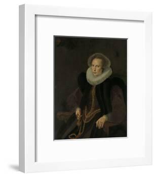Portrait of Griete Jacobsdr Van Rhijn, Wife of Jacob Cornelisz Banjaert, Called Van Neck-Cornelis Ketel-Framed Art Print