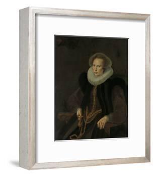 Portrait of Griete Jacobsdr Van Rhijn, Wife of Jacob Cornelisz Banjaert, Called Van Neck-Cornelis Ketel-Framed Art Print