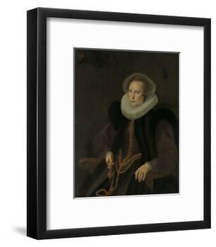 Portrait of Griete Jacobsdr Van Rhijn, Wife of Jacob Cornelisz Banjaert, Called Van Neck-Cornelis Ketel-Framed Art Print