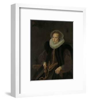 Portrait of Griete Jacobsdr Van Rhijn, Wife of Jacob Cornelisz Banjaert, Called Van Neck-Cornelis Ketel-Framed Art Print