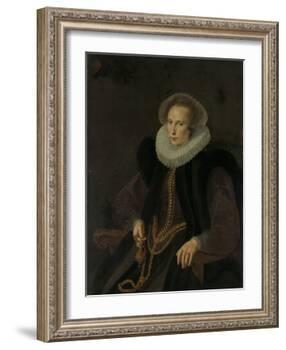 Portrait of Griete Jacobsdr Van Rhijn, Wife of Jacob Cornelisz Banjaert, Called Van Neck-Cornelis Ketel-Framed Art Print