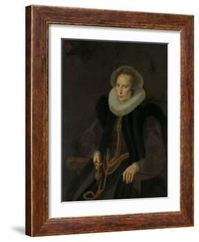 Portrait of Griete Jacobsdr Van Rhijn, Wife of Jacob Cornelisz Banjaert, Called Van Neck-Cornelis Ketel-Framed Art Print