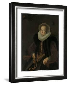 Portrait of Griete Jacobsdr Van Rhijn, Wife of Jacob Cornelisz Banjaert, Called Van Neck-Cornelis Ketel-Framed Art Print