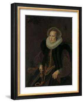 Portrait of Griete Jacobsdr Van Rhijn, Wife of Jacob Cornelisz Banjaert, Called Van Neck-Cornelis Ketel-Framed Art Print