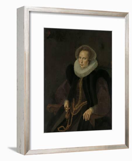 Portrait of Griete Jacobsdr Van Rhijn, Wife of Jacob Cornelisz Banjaert, Called Van Neck-Cornelis Ketel-Framed Art Print