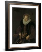 Portrait of Griete Jacobsdr Van Rhijn, Wife of Jacob Cornelisz Banjaert, Called Van Neck-Cornelis Ketel-Framed Art Print