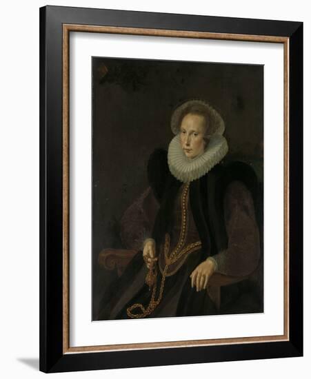 Portrait of Griete Jacobsdr Van Rhijn, Wife of Jacob Cornelisz Banjaert, Called Van Neck-Cornelis Ketel-Framed Art Print