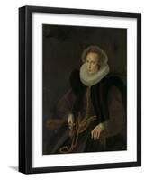 Portrait of Griete Jacobsdr Van Rhijn, Wife of Jacob Cornelisz Banjaert, Called Van Neck-Cornelis Ketel-Framed Art Print