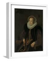 Portrait of Griete Jacobsdr Van Rhijn, Wife of Jacob Cornelisz Banjaert, Called Van Neck-Cornelis Ketel-Framed Art Print