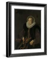 Portrait of Griete Jacobsdr Van Rhijn, Wife of Jacob Cornelisz Banjaert, Called Van Neck-Cornelis Ketel-Framed Art Print