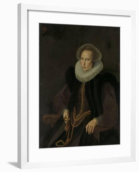 Portrait of Griete Jacobsdr Van Rhijn, Wife of Jacob Cornelisz Banjaert, Called Van Neck-Cornelis Ketel-Framed Art Print