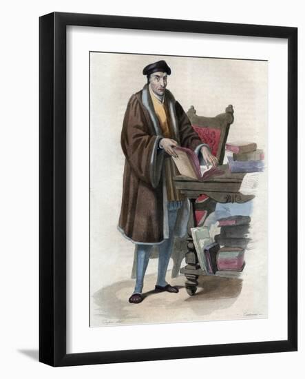 Portrait of Guillaume Bude (Budee) (Budaeus) (1467-1540), French scholar-French School-Framed Giclee Print