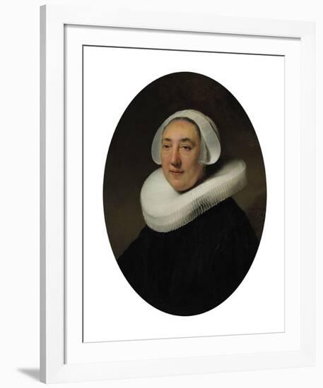 Portrait of Haesje Jacobsdr van Cleyburg, 1634-Rembrandt-Framed Premium Giclee Print