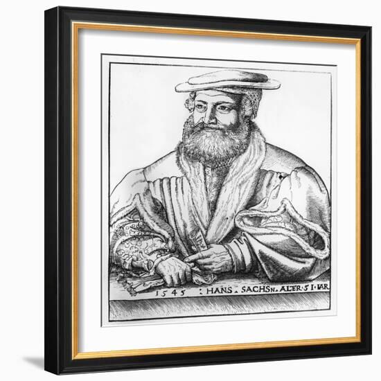 Portrait of Hans Sachs, 1545-Hans Brosamer-Framed Giclee Print