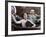 Portrait of Happy Couple Waving in Car-null-Framed Photo