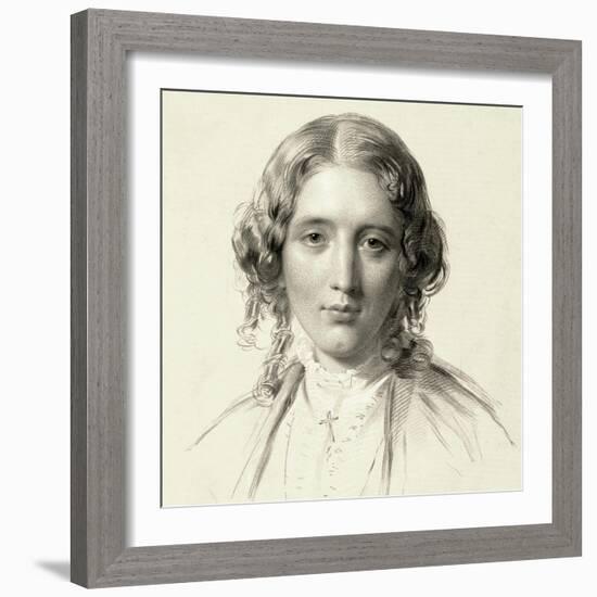 Portrait of Harriet Beecher Stowe, 1853-Francis Holl-Framed Giclee Print