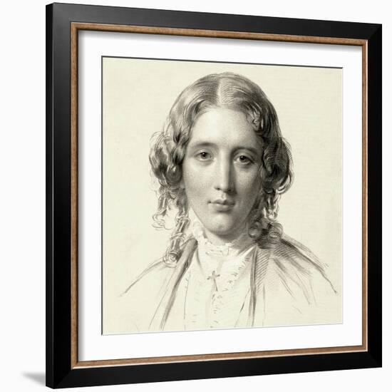 Portrait of Harriet Beecher Stowe, 1853-Francis Holl-Framed Giclee Print