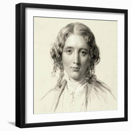 Portrait of Harriet Beecher Stowe, 1853-Francis Holl-Framed Giclee Print